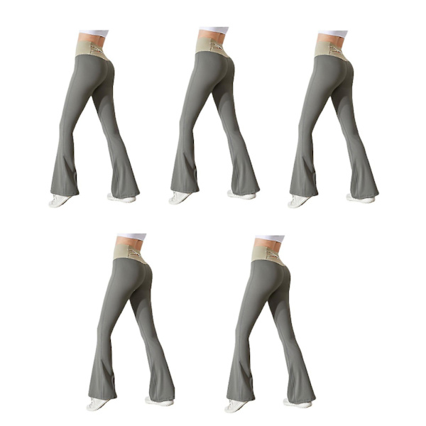 Flare Yoga Bukser til Kvinder - Højtaljede Trænings Bootcut Leggings, Bløde & Fugtafvisende S