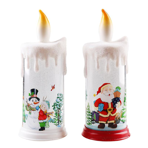 Julemands Natlampe Juledekoration Simulationsflamme Lys Led Lampe B Snowman