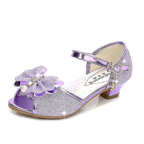 Småbørn Lille Stort Barn Piger Bryllupssandaler Purple 34
