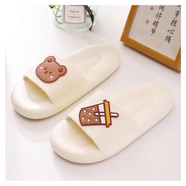 Strandsandaler Halkfria Duschtofflor Mjuka Sommarsandaler A White 42-43