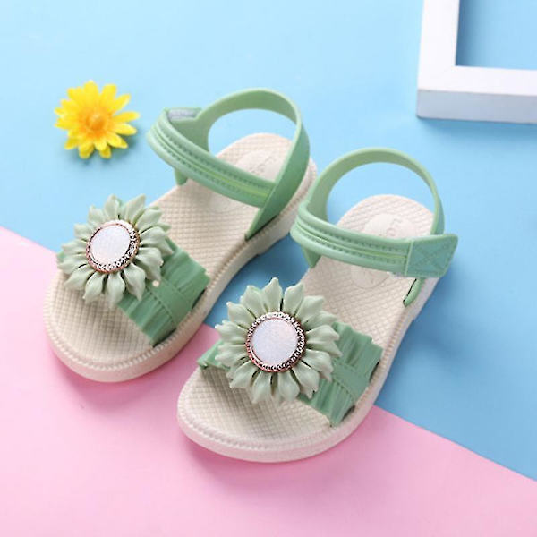 Pigesandaler med åben tå, margueritblomst, sommerstrandsko med PVC-sål, skridsikre Peach Red 29