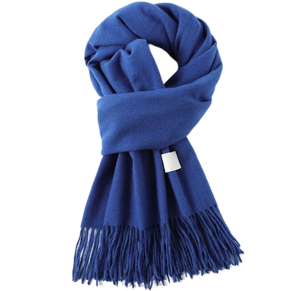 Lång Tofs Sjal Mjuk Bekväm Ledig Enkel Värmande Halsduk För Vinter Utomhus Klein Blue 200cm