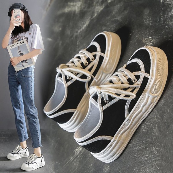 Dam Play Fashion Sneaker Andningsbara Vår Flats Rund Tå Sneakers För Utomhus Camping Sport White 37