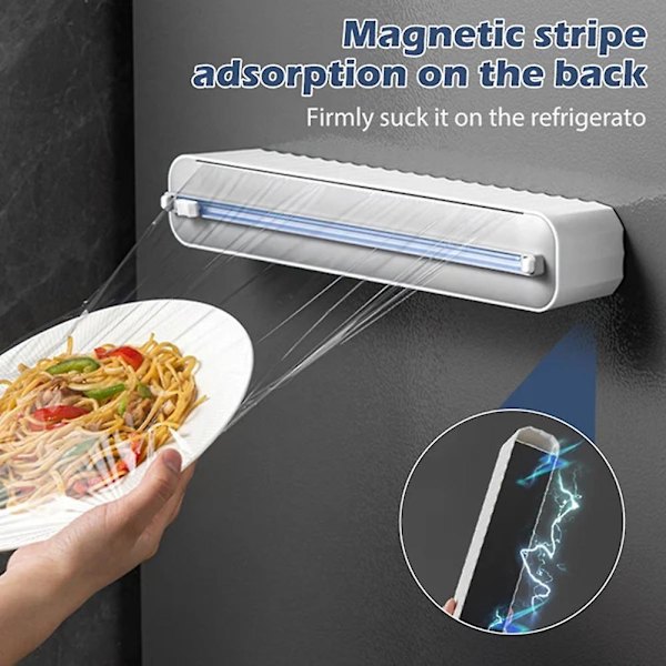 Magnetisk påfyllningsbar plastfolie-skärare Multifunktionell plastfolie-dispenser Green Splitter