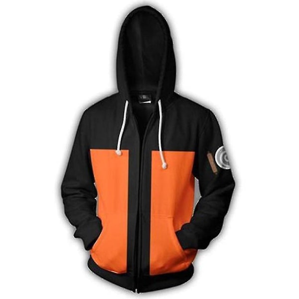 Naruto Shippuden Naruto Costume Vuxen Zip Up Hoodie Med Sidoficka Kollektivpresent för XL