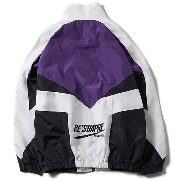 College-tyylinen varsity-takki miehille, kevät, kirjainbrodeeraus, bomber-takki, rento, katumuoti, löysä, tilkkutäkki, vetoketjutakki naisille, pariskunnille Blue XXL 65 to 75kg