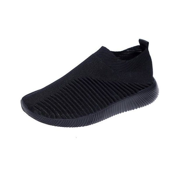 Naisten Slip On Hengittävät Tennarit Urheilukengät Black 37
