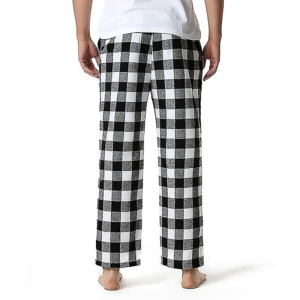Pyjamasbyxor i bomull för män, rutiga lätta loungebyxor COLOR 2 M