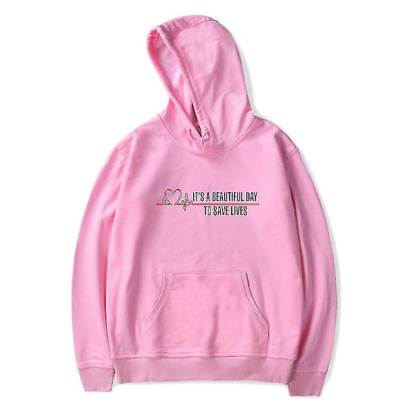Grey's Anatomy Amerikansk Drama Intern Hættetrøje Pullover Grafisk Print Hættetrøjer X Pink M