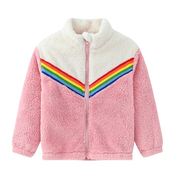 Flickor Långärmad Fleece Rock Komfort Och Andningsbar Lämplig För Baby Barn Småbarn White Pink 100