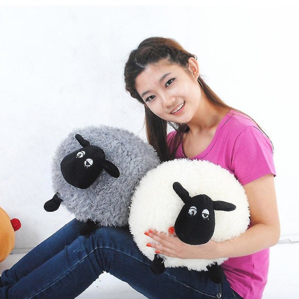 Super söt Shaun Sheep kreativ mjuk plyschleksak för barn Grey 30cm