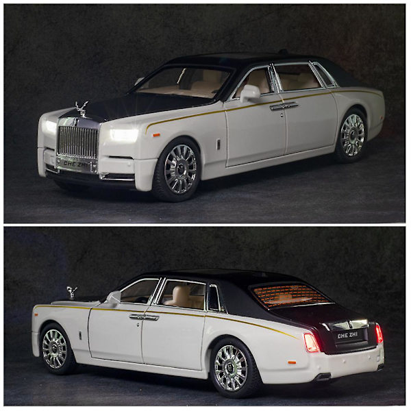 1: 24 Rolls Royce Phantom Simulerings Legeringsbil Modell Dekor