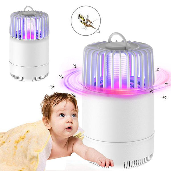 Elektrisk 365nm UV LED Lys Myggdreper Insekt Zapper Skadedyrfelle Fluefanger Lampe Oppladbar