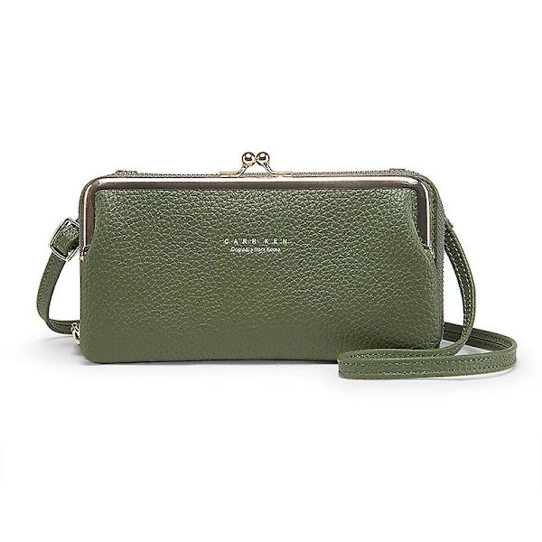 Naisten laukut Korealainen muoti olkalaukku crossbody-laukku matkapuhelinlaukku monitoiminen vaakalaukku Green