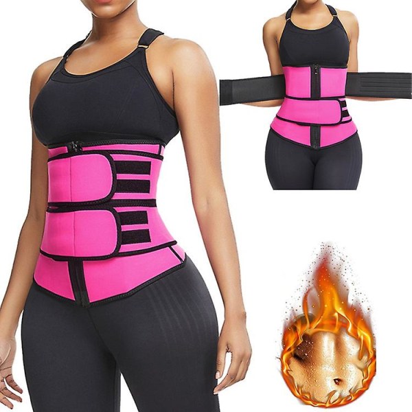 Vyötärötrimmeri Vyö Naisille Sauna Puku Hiki Kääre Trainer Laihduttava Muotoilija Rose Red XL