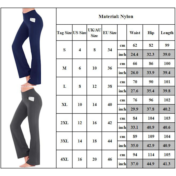 Kvinder Vide Benbukser Casual Stretch Yoga Bukser Lounge Bukser Sort black 4XL