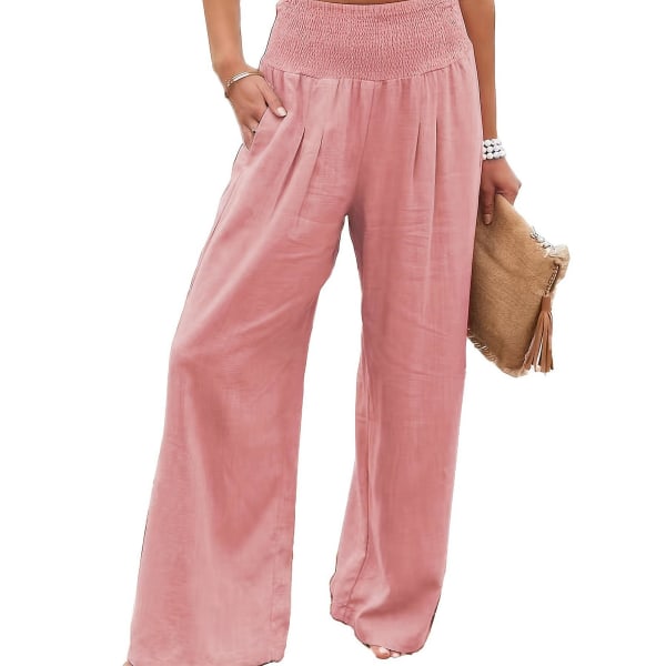 Yoga sweatpants til kvinder med lommer, sports- og atletisk tøj, velegnet til sammenkomster med venner Pink XL