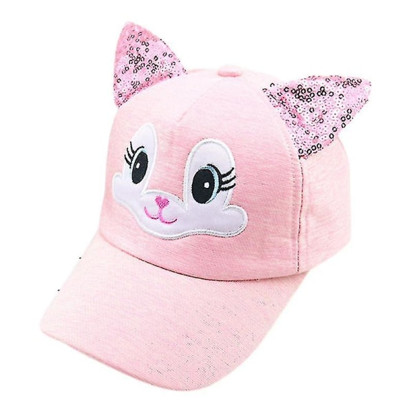 Flickor Sekiner Mössa Katt Öron Baseball Barn Mössa Justerbar Dark Pink