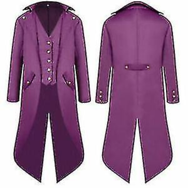 Vintage herrjacka viktoriansk Steampunk frack kostym Purple L