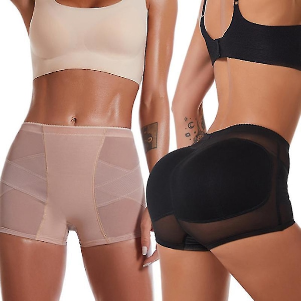 Dambottenlyft Fusk Höftlyft Byxor Andningsbart Meshbälte Boxer Kroppsformande Byxor Apricot XXL