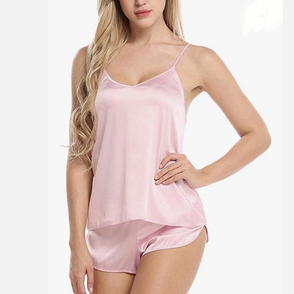 Nattkläder Sexig Lingerie Kostym Blank Satin Slank Passform Lingerie För Unga Kvinnor Damer Vuxna Pink L