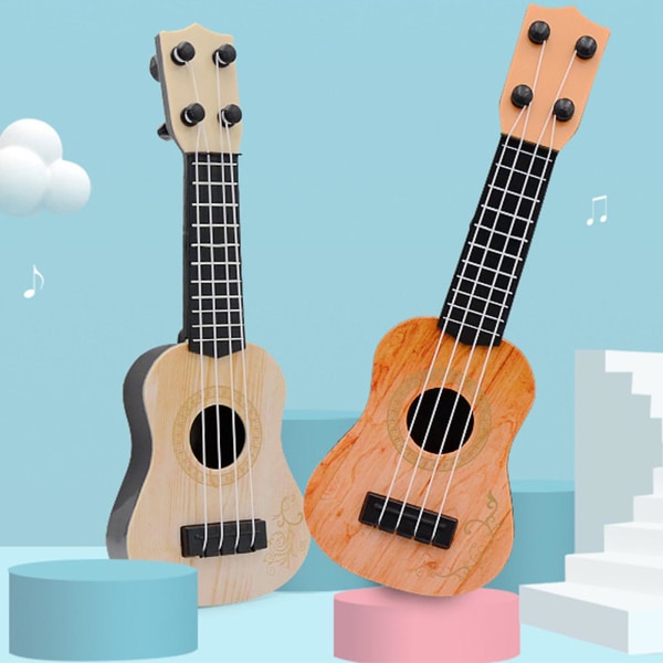 Legetøjs Ukulele til Børn 4 Strenge Mini Guitar Klassisk Ukulele Musikinstrument Gaver til Børn Begynder Brun/gul/beige Yellow