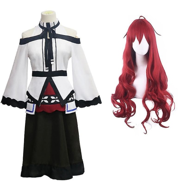 Anime Jobless Reincarnation Eris Greyrat Cosplay Kostym Kvinnor Söt Uniform Full Set Haloween Fest Outfit Costume Wig L