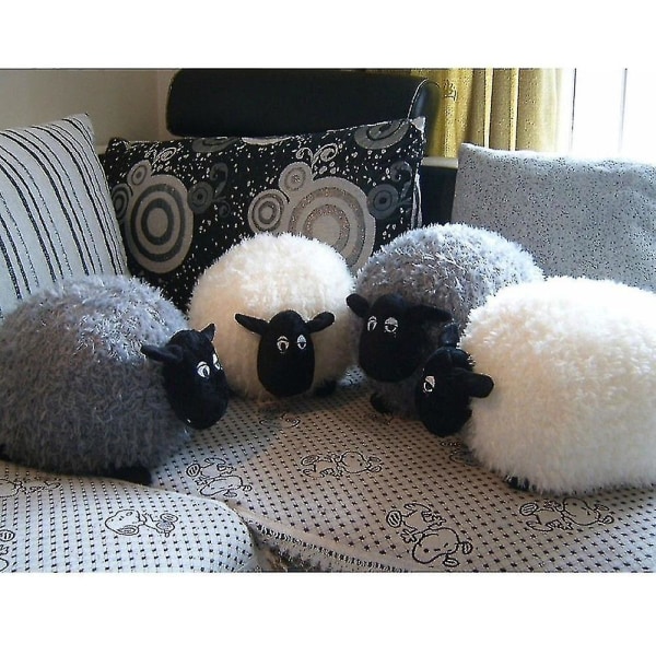 Super söt Shaun Sheep kreativ mjuk plyschleksak för barn White 40cm