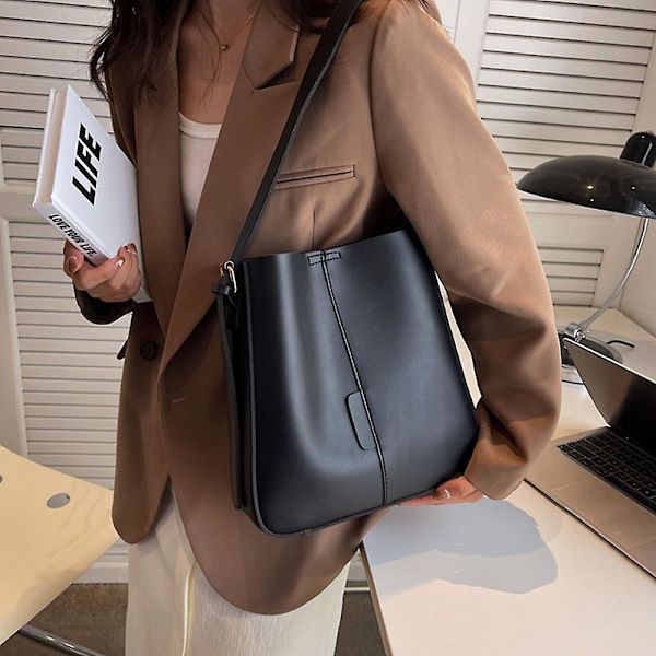 Crossbody Mode Axelväska Handväska med Justerbar Rem black