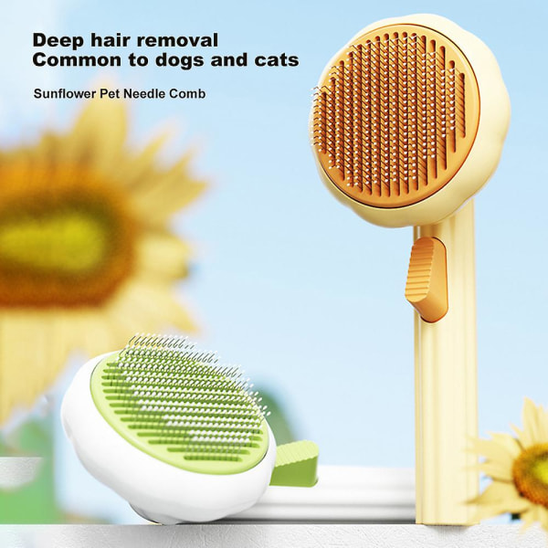 Abs Universal Pet Hair Brush Lättvikts husdjurshår Runt handtagskam för husdjur New Bud Green