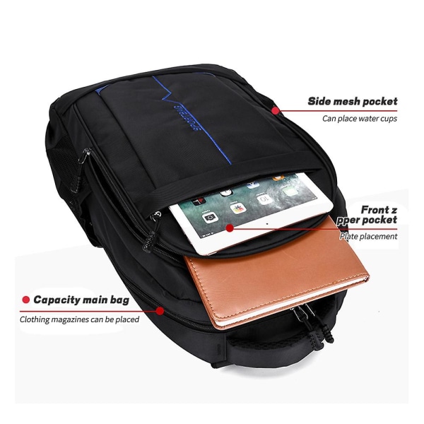 Reise Laptop Ryggsekk, Stor Ryggsekk For Menn Kvinner, Vannavstøtende Business Computer Ryggsekk Veske Passer 15.6 Tommers Laptop Og Notatbok Blue