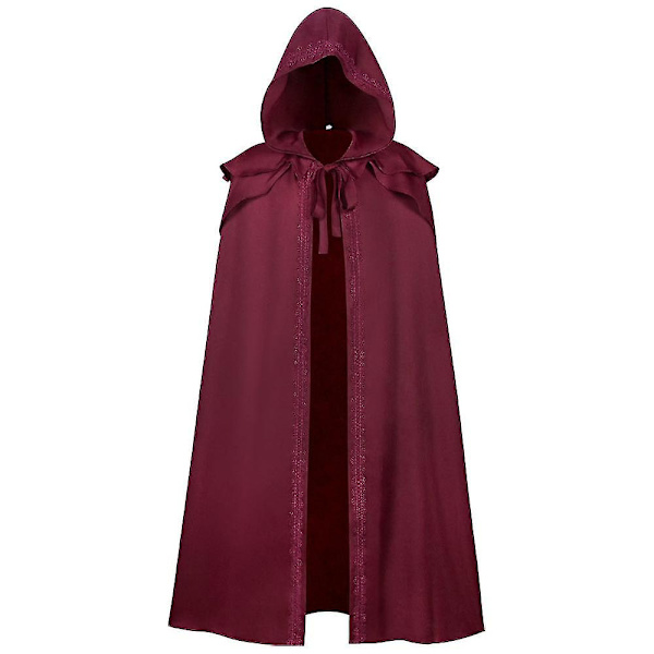 Hætteklædt Kappe - Middelalder Renaissance Gotisk Kappe Til Halloween Cosplay, Forestillinger Og Film/tv Kostumer Red 4XL