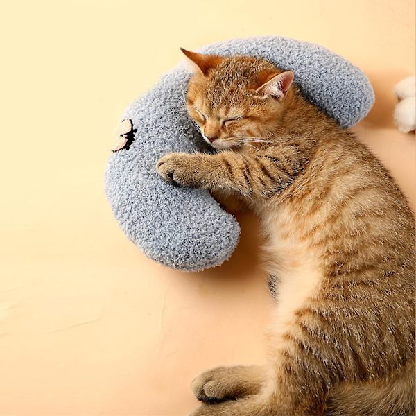 Liten Pute For Katter Ultra Myk Fluffy Beroligende Kjæledyrleke Halv Smultring Cuddler 3 farger blue
