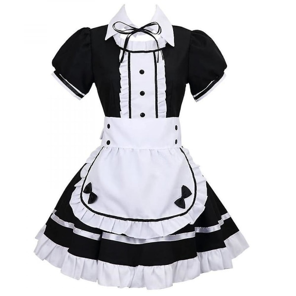 Lolita Maid Kostymer Fransk Maid Kjole Jenter Kvinne Amine Cosplay Kostyme Servitør Maid Party Scene White XXL