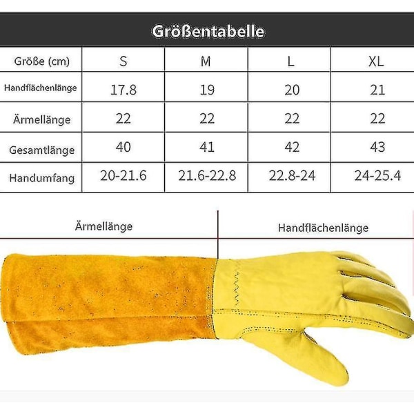 Lange Hageshansker i Hjorteskinn Yellow S