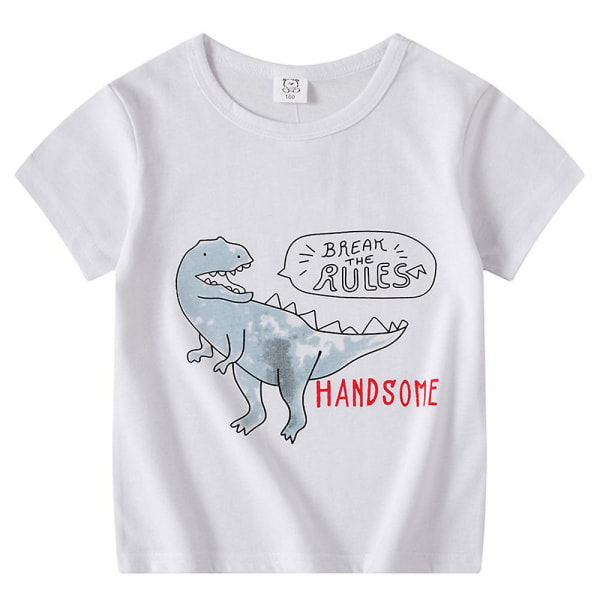 Barn pojke flicka Tecknad printed kortärmad T-shirt Casual toppar sommar Tyrannosaurus 2-3 Years