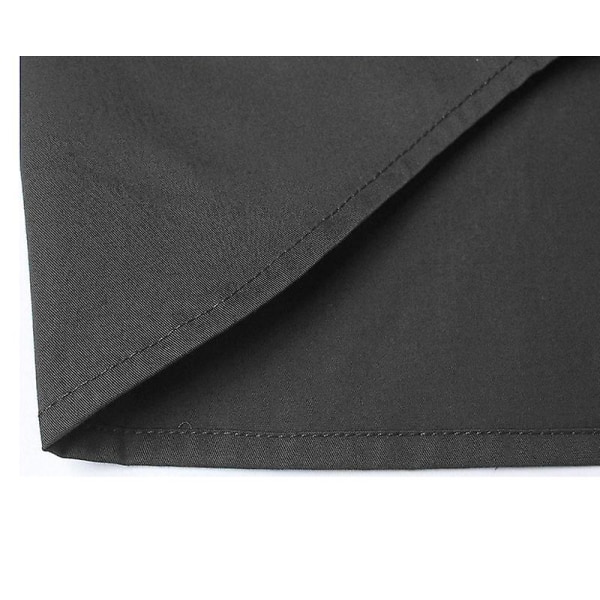 Kortärmad herrskjorta enfärgad knappskjorta sommarskjortor Black S