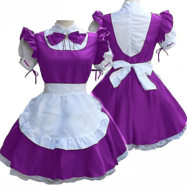 Klänning Halloween Kvinnor Män Uniform Fancy Kostym Plus Size purple 2XL