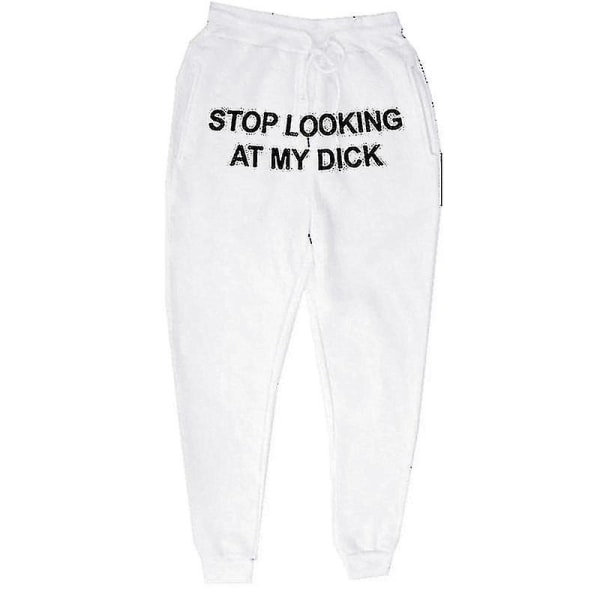 Letter Casual Casual Byxor För Män Och Kvinnor String Lös Hög Midja Sportbyxor 1black S