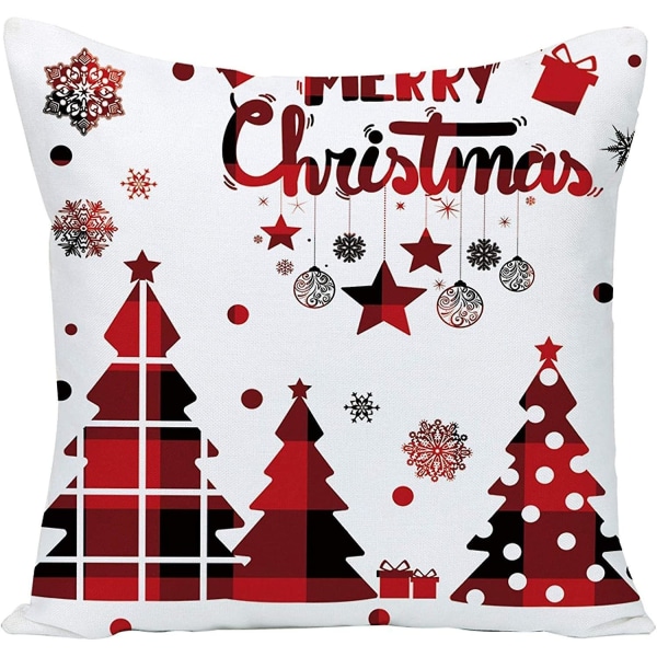 4 kpl Merry Christmas -kuosisia koristetyynynpäällisiä sohvalle, jouluhuoneen koristeet 45 x 45 cm