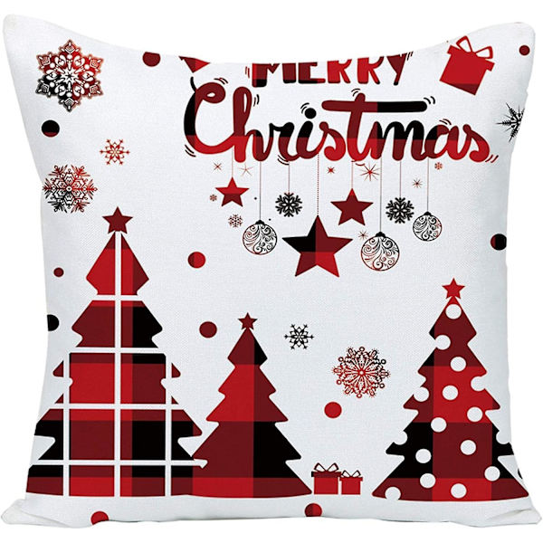 4-pack Merry Christmas Design Kuddfodral Prydnadskuddar för Soffa Julrumsdekorationer 45 x 45 cm