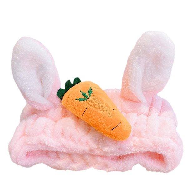 Mikrokuitupäähineet Porkkana & Pupunkorva Design Pehmeät Pehmomeikki Päähineet Joustava Hiuspanta Pink Radish
