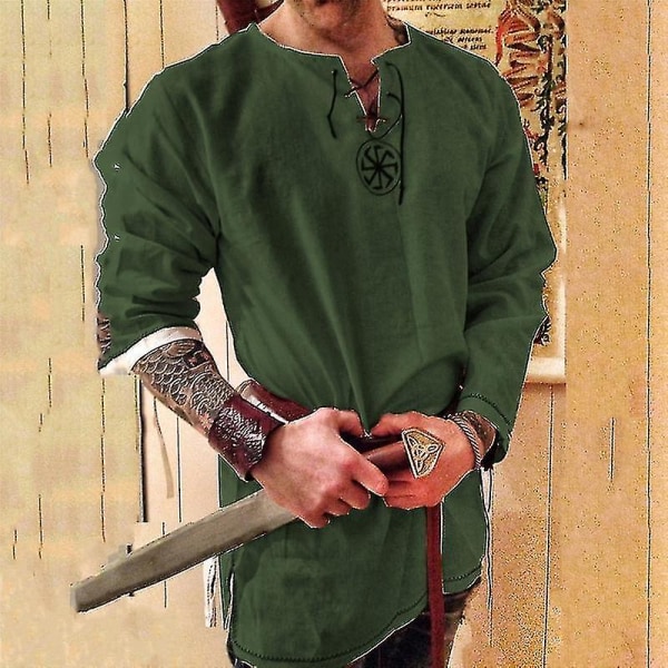 Ridder Cosplay Middelalderkostume Tunika Halloween Kostumer Til Mænd Voksen Viking Pirat Udklædning Fancy Tøj Karneval Skjorter Color 4 M