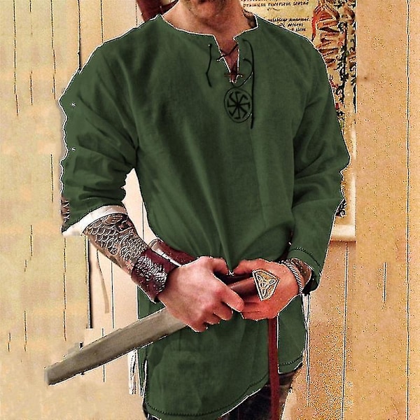 Ritari Cosplay Keskiaikainen Puku Tunika Halloween Asut Miehille Aikuisten Viikinki Merirosvo Naamiaisasu Hienot Vaatteet Karnevaalipaidat Color 4 M