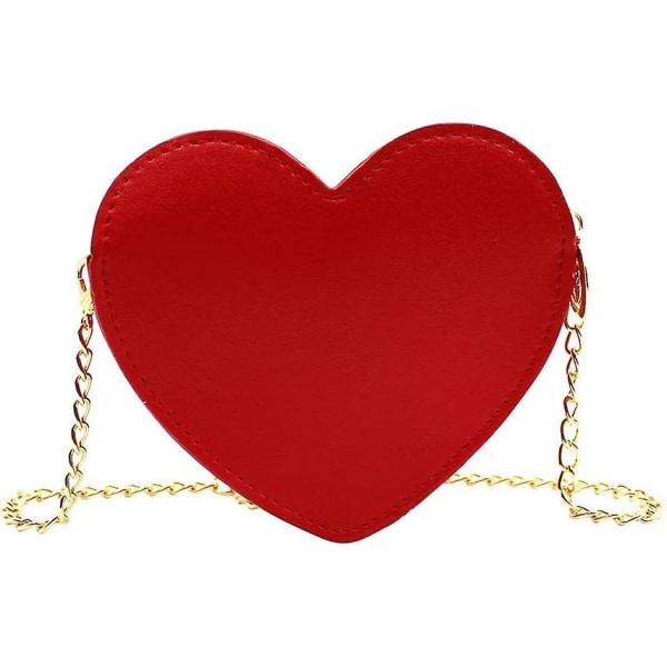 Söt hjärtformad Crossbody-väska Bowknot Axelväska Väska för små flickor Småbarn (röd) Red 5.51 x 4.17 x 1.34 inches