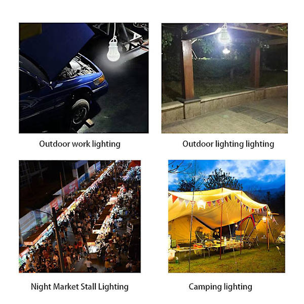 USB LED Lampa Glödlampa Campinglykta med USB Laddningskabel för Inomhus Utomhus Camping Tält Ordinary