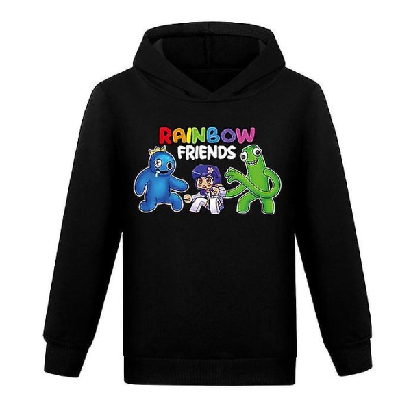 Barn Regnbågsvänner Tryck Långärmad Hoodie Casual Lös Huvtröjor Pullover Toppar 9-10 Years