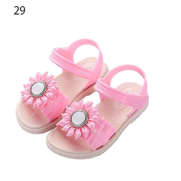 Pigesandaler med åben tå, margueritblomst, sommerstrandsko med PVC-sål, skridsikre Peach Red 29