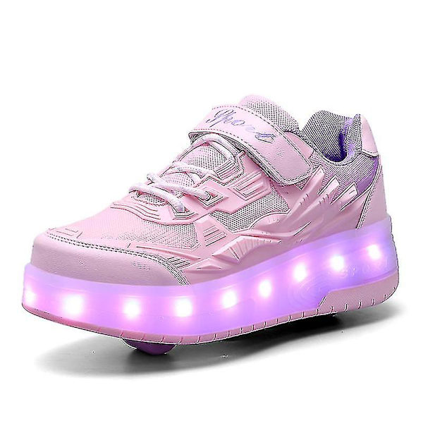 Lasten lenkkarit, kaksipyöräiset LED-valokengät Q7-yky Pink 34
