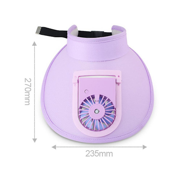 Naisten urheilu baseball-lippis USB-jäähdytystuulettimella aurinkovisiiri UV-suojalla Purple